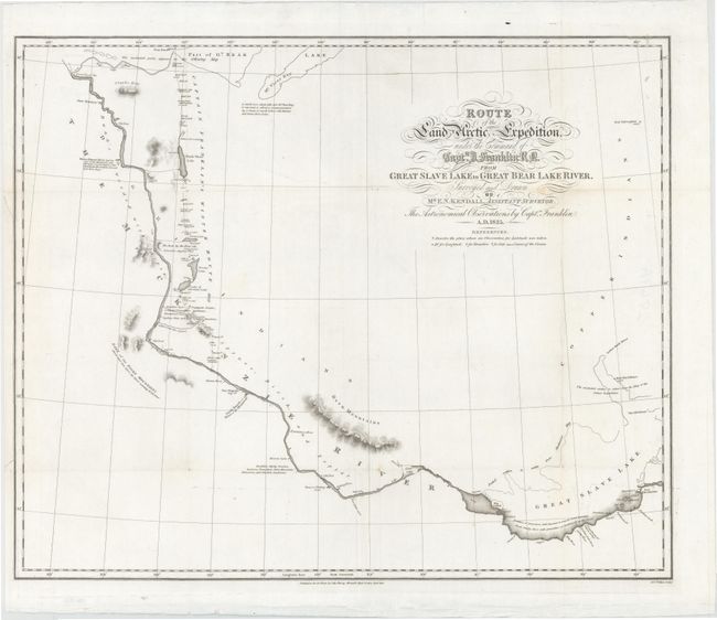 Route of the Land Arctic Expedition, Under the Command of Captn. J. Franklin R N. from Great Slave Lake to Great Bear Lake River...