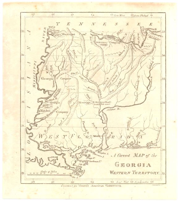 A Correct Map of the Georgia Western Territory [and] Map of the Grants of the Georgia Western Territory