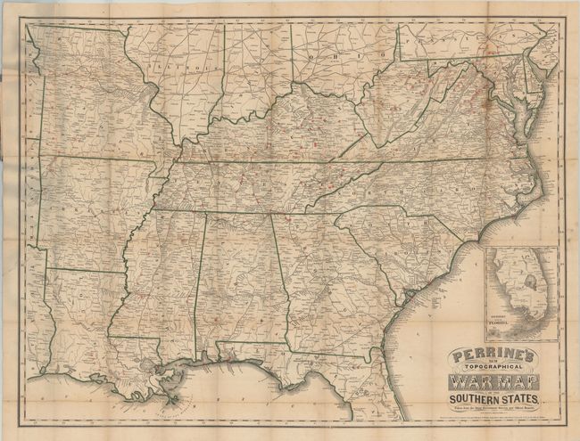 Perrine's New Topographical War Map of the Southern States. Taken from the Latest Government Surveys and Official Reports