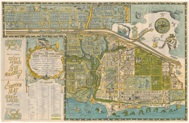 A Cartoon Map of the U. S. Naval Training Center Great Lakes, Illinois...