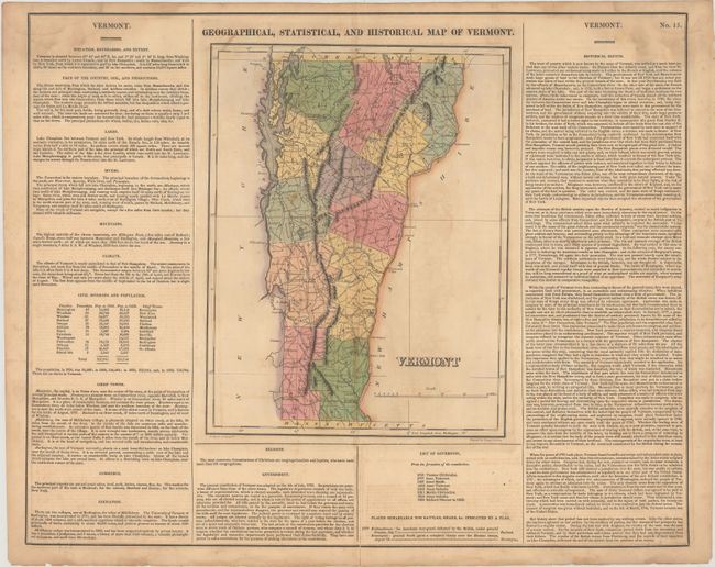 Geographical, Statistical, and Historical Map of Vermont