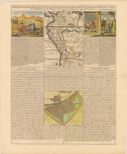 Carte Particuliere du Perou, Plan de la Ville de Lima, Description de Quelques Plantes, Animaux, & Machines du Pays