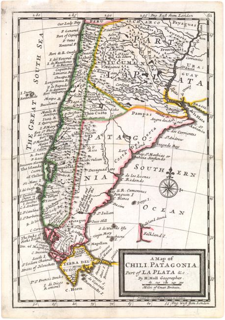 A Map of Chili, Patagonia, Part of La Plata &c.