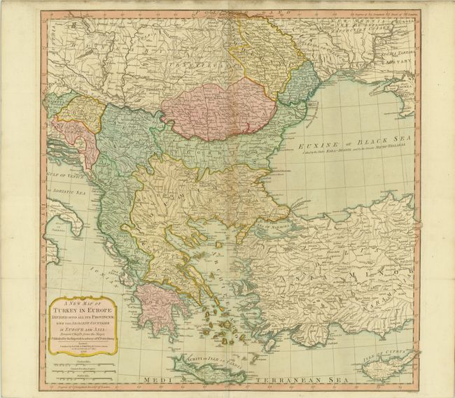 A New Map of Turkey in Europe Divided into all its Provinces; with the Adjacent Countries in Europe and Asia: Drawn Chiefly from the Maps Published by the Imperial Academy of St. Petersburg