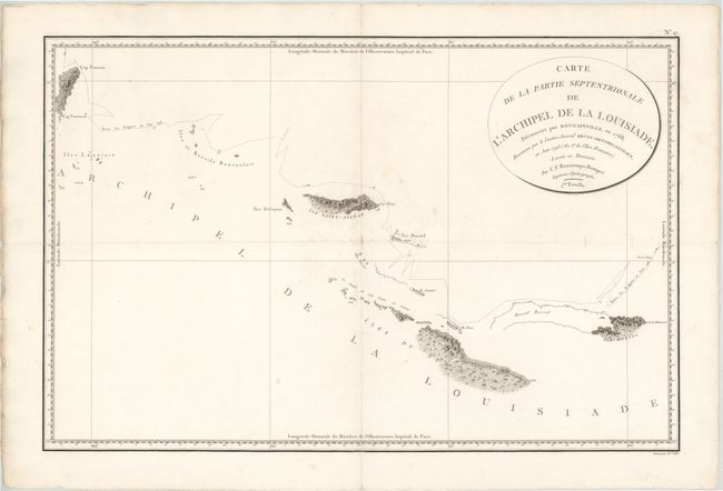 Carte de la Partie Septentrionale de l'Archipel de la Louisiade, Decouvert par Bougainville, en 1768...