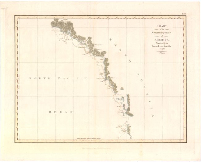 Chart of the Northwest Coast of America, Explored by the Boussole, and Astrolabe in 1786 [2 Sheets]