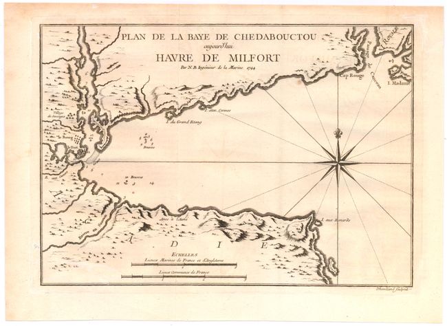 Plan de la Baye de Chedabouctou Aujourd hui Havre de Milfort