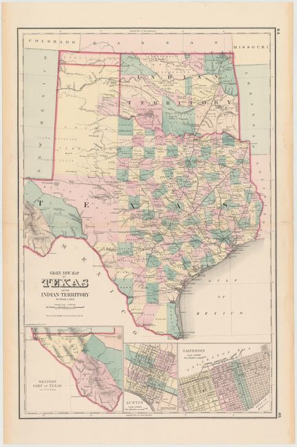 Gray's New Map of Texas and the Indian Territory