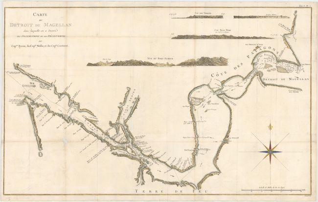 Carte du Detroit de Magellan dans laquelle on a Insere les Observations et les Decouvertes du Capne. Byron, du Capne. Wallis, et du Capne. Carteret