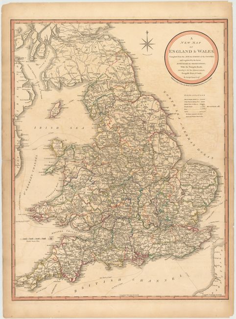 A New Map of England & Wales, Compiled from the Actual Surveys of the Counties, and Regulated by the Latest Astronomical Observations; with the Turnpike Roads...