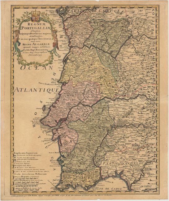 Regnum Portugalliae Divisum in Quinque Provincias majores & Subdivisum in sua quaeque Territoria una cum Regno Algarbiae