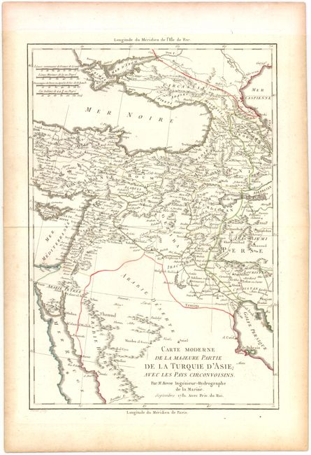 Carte Moderne de la Majeure Partie de la Turquie d'Asie; avec les Pays Circonvoisins