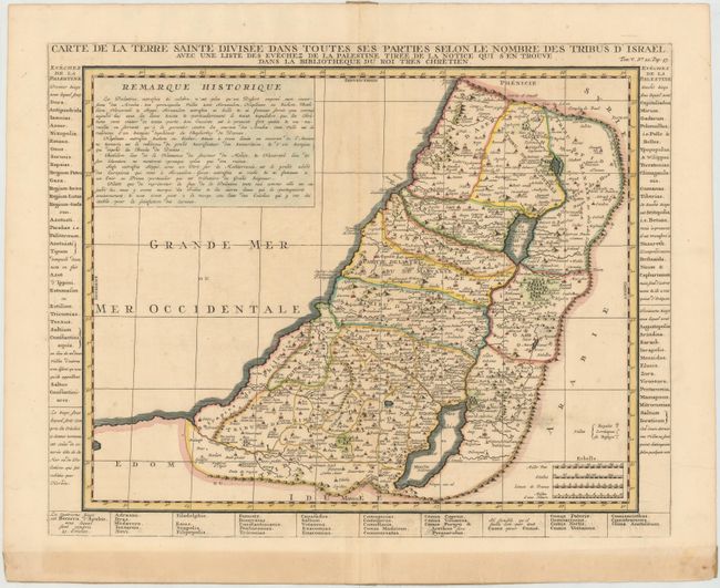 Carte de la Terre Sainte Divisee dans Toutes ses Parties Selon le Nombre des Tribus d'Israel...