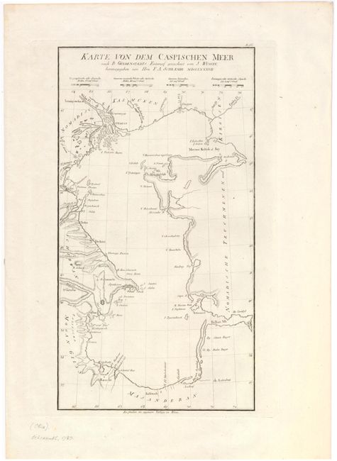 Karte von dem Caspischen Meer nach Pr. Guldenstaedts entwurf Gezeichnet von J. Wussin...