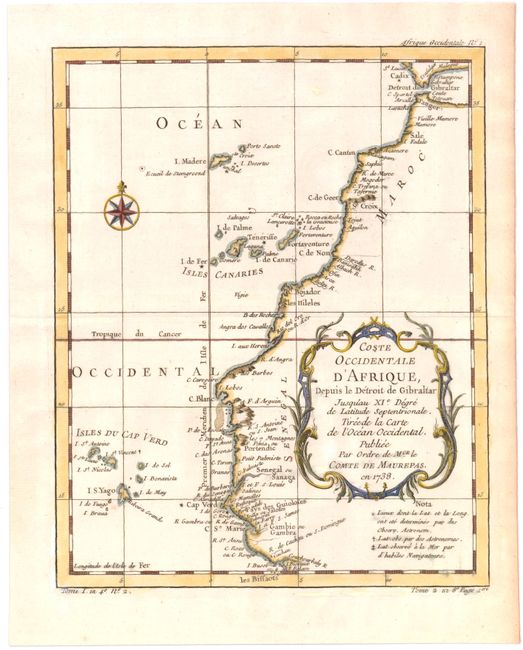 Coste Occidentale d'Afrique, depuis le Detroit de Gibraltar... [together with] Carte de la Coste Occidentale d'Afrique, depuis le XIIe. Degre de Latitude Septentrionale