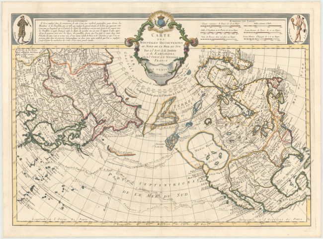 Carte des Nouvelles Decouvertes au Nord de la Mer du Sud, tant a l'Est de la Siberie et du Kamtchatka, au'a l'Ouest de la Nouvelle France
