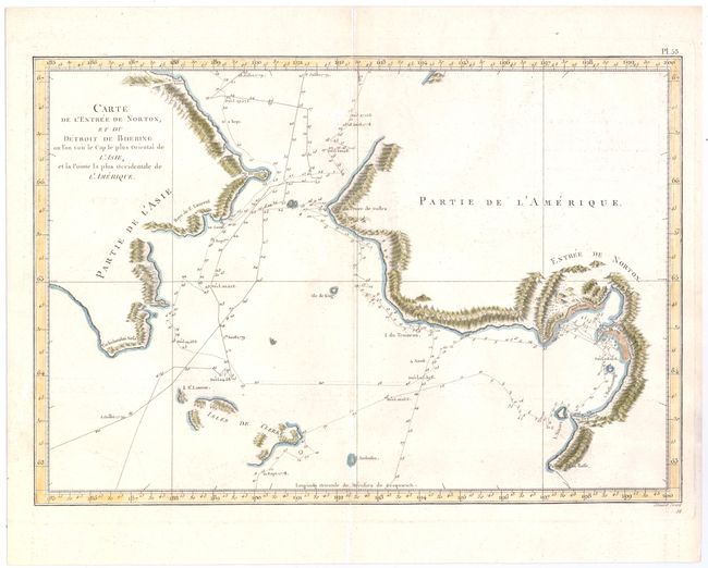 Carte de l'Entree de Norton, et du Detroit de Bhering ou l'on voit le Cap le plus Oriental de l'Asie, et la Pointe la plus Occidentale de l'Amerique