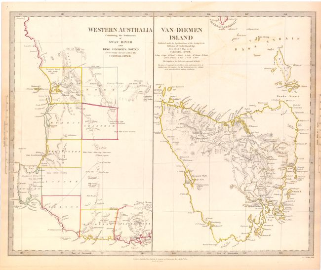 Western Australia Containing the Settlements of Swan-River and King George's Sound [on sheet with] Van-Diemen Island