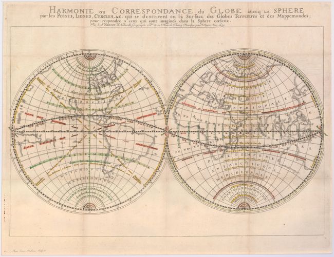 Harmonie ou Correspondance du Globe auecq la Sphere par les Points, Lignes, Cercles, &c