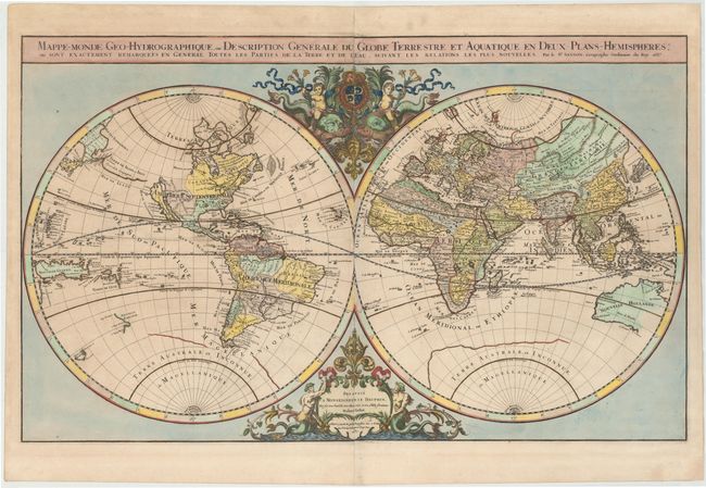 Mappe-Monde Geo-Hydrographique, ou Description Generale du Globe Terrestre et Aquatique en Deux-Plans-Hemispheres...