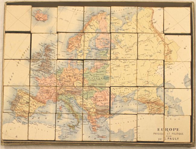 PUZZLE GÉOGRAPHIQUE EN bois du continent de l'Europe fin 19eme siècle EUR 50,00 - FR