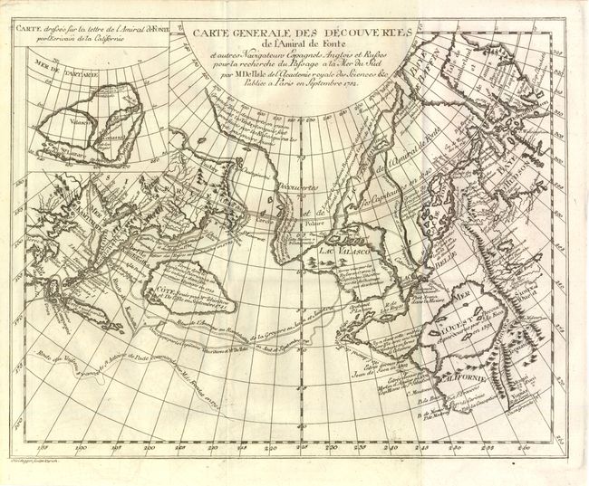 Carte Generale des Decouvertes de l'Amiral de Fonte  [and] Carte des Parties Nord et Est de l'Asie qui Comprend Les Cotes de La Russie Asiatique le Kamschatka, Le Jesso, et Les Isles Du Japan
