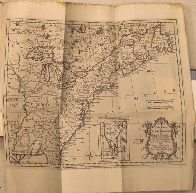 A New Map of the British Dominions in North America; with the Limits of the Governments Annexed thereto by the Late Treaty of Peace [in book] The Annual Register, or a View of the History, Politicks, and Literature, for the Year 1763