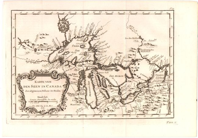 Karte von den Seen in Canada Zur allgemeinen Historie der Reisen