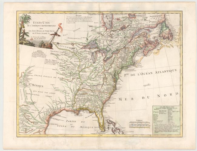 Etats-Unis de l'Amerique Septentrionale avec les Isles Royale, de Terre Neuve, de St. Jean, l'Acadie &c.