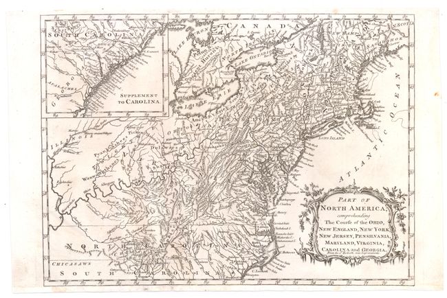 Part of North America; Comprehending the Course of the Ohio, New England, New York, New Jersey, Pensilvania, Maryland, Virginia, Carolina and Georgia