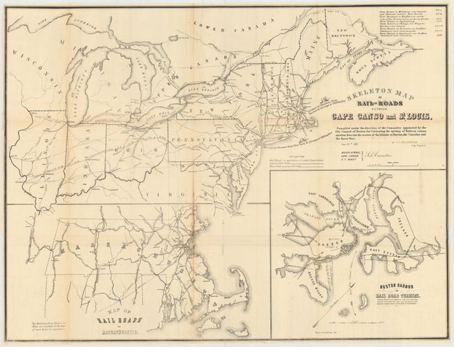 Skeleton Map of Rail-Roads Between Cape Canso and St. Louis, Compiled under the Direction of the Committee Appointed by the City Council of Boston...