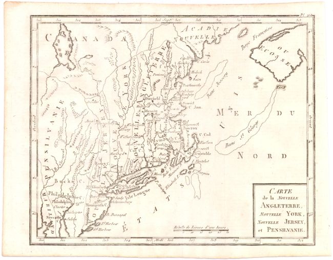 Carte de la Nouvelle Angleterre, Nouvelle York, Nouvelle Jersey, et Pensilvanuie