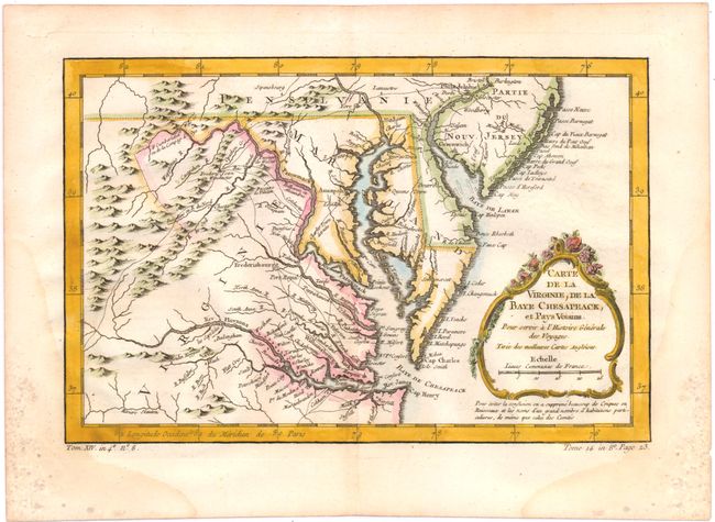 Carte de la Virginie, de la Baye Chesapeack, et Pays Voisins pour Servir a l'Histoire Generale des Voyages
