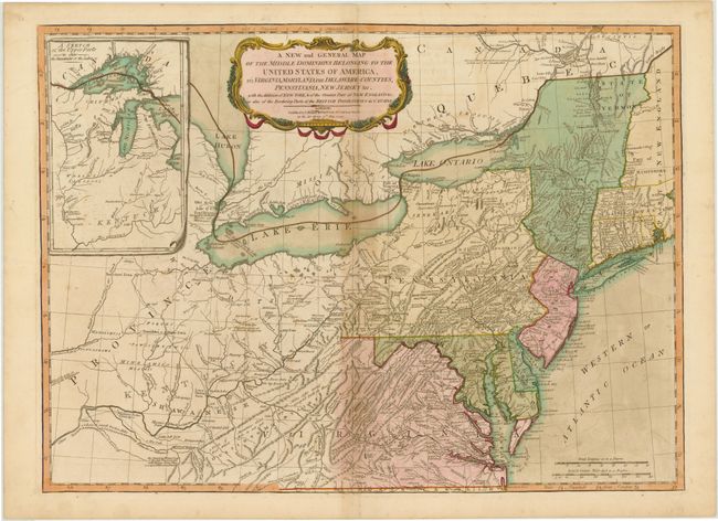 A New and General Map of the Middle Dominions Belonging to the United States of America, viz. Virginia, Maryland, the Delaware-Counties, Pennsylvania, New Jersey &c. with the Addition of New York, & of the Greatest Part of New England