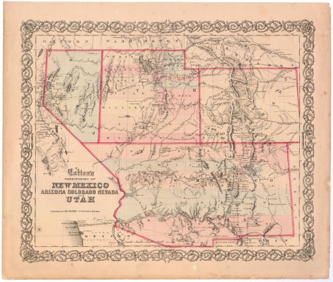 Colton's Territories of New Mexico Arizona Colorado Nevada and Utah