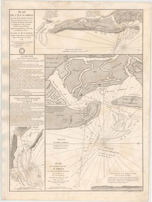 Plan de l'Ile d'Amelia... [on sheet with] Plan de la Barre et du Port d'Amelia... [and] Plan de la Barre et de l'entree de la Riviere de Nassau