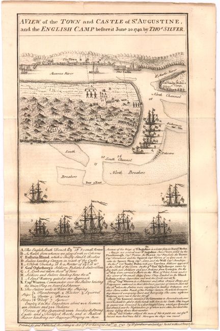 A View of the Town and Castle of St. Augustine, and the English Camp before it June 20. 1740 by Thos Silver