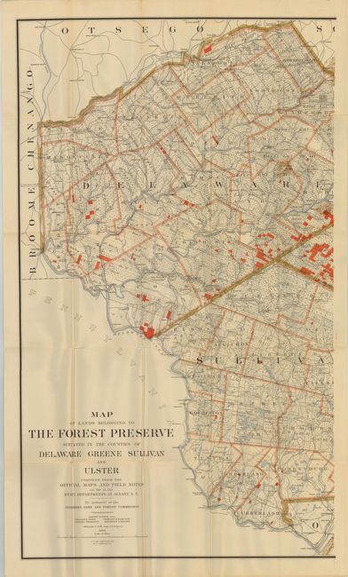 Map of Lands Belonging to the Forest Preserve Situated in the Counties of Delaware, Greene, Sullivan and Ulster