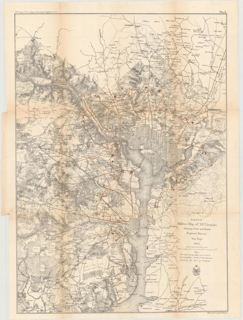 Extract of Military Map of N.E. Virginia Showing the Forts and Roads