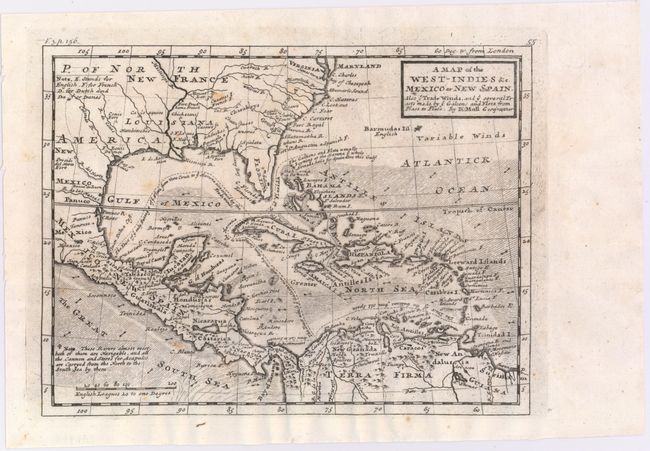 A Map of the West-Indies &c. Mexico or New Spain. Also ye Trade Winds, and ye Several Tracts Made by ye Galeons and Flota from Place to Place