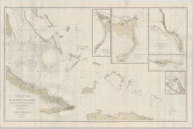 Chart of Part of the Bahama Islands Showing the Tracks Ascribed to Columbus on His Discovery of the New World