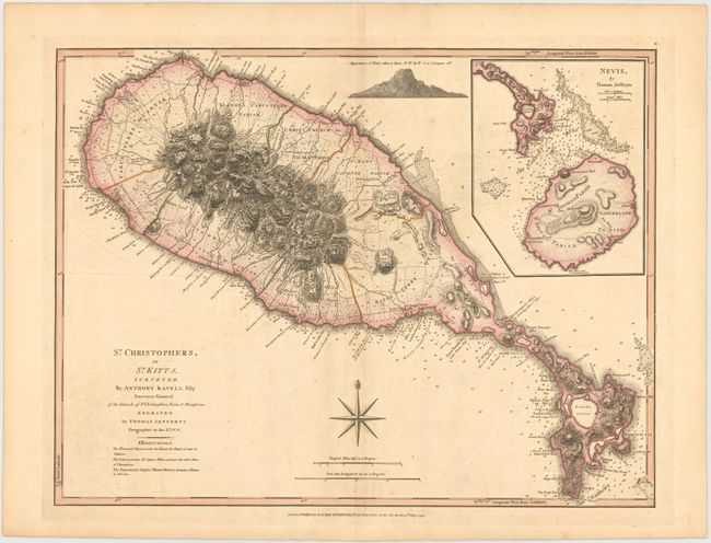 St. Christophers, or St. Kitts, Surveyed by Anthony Ravell Esqr. Surveyor General of the Islands of St Christophers, Nevis, & Montserrat