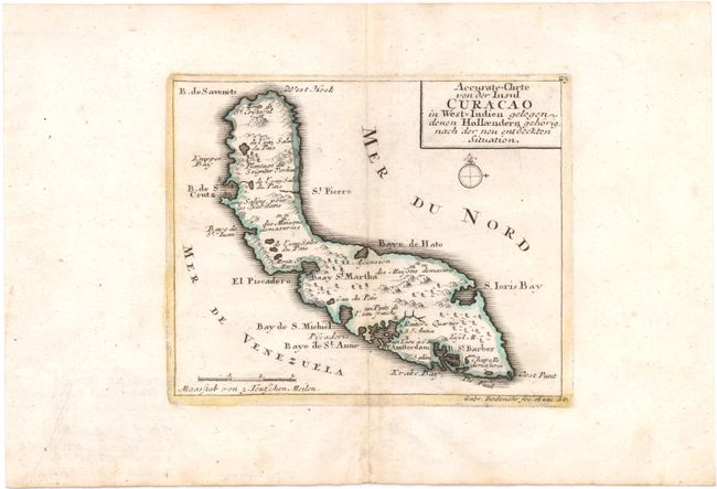 Accurate Chrte von der Insul Curacao in West-Indien Gelegen, denen Hollaendern Gehorig, nach der neu Entdeckten Situation