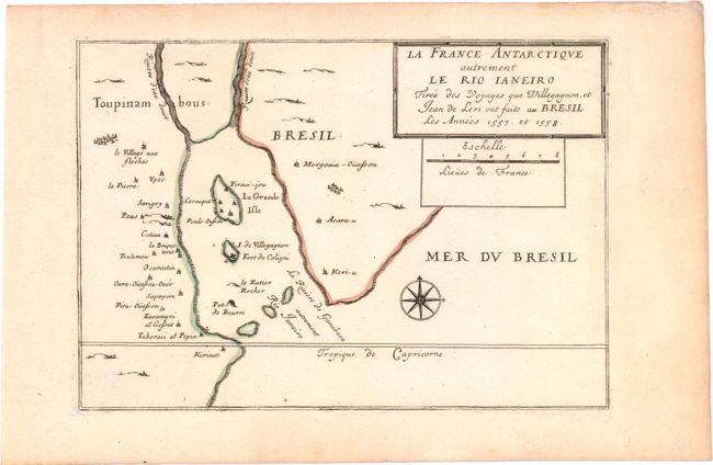 La France Antarctique autrement le Rio Ianeiro Tiree des Voyages que Villegagnon, et Jean de Leri ont Faits au Bresil les Annees 1557 et 1558