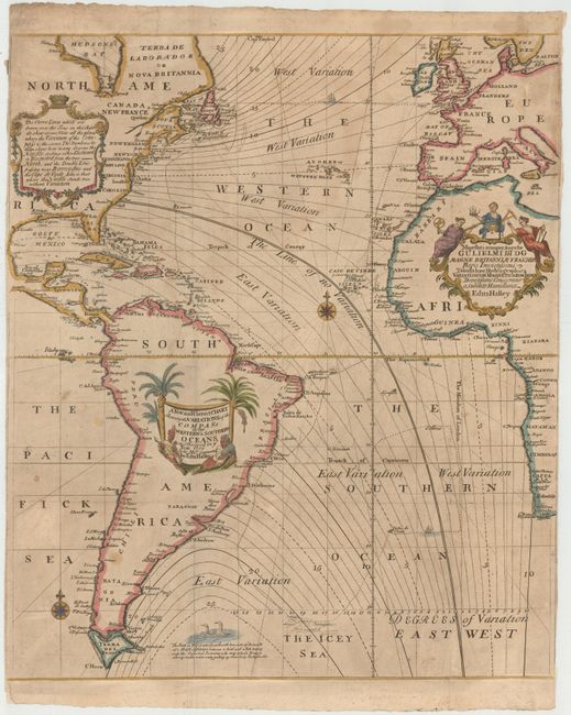 A New and Correct Chart Shewing the Variations of the Compass in the Western & Southern Oceans as Observed in the Year 1700