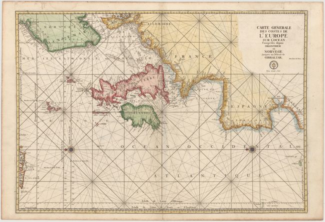 Carte Generale des Costes de l'Europe sur l'Ocean Comprises Depuis Dronthem en Norvege Jusques au Detroit de Gibraltar