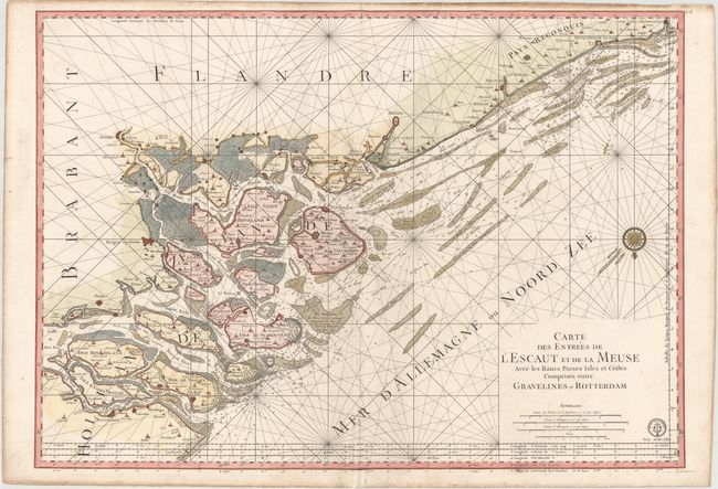 Carte des Entrees de l'Escaut et de la Meuse avec les Bancs Passes Isles et Costes Comprises entre Gravelines et Rotterdam