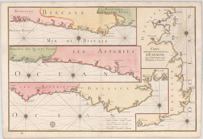 Carte des Costes Septentrionales d'Espagne Depuis Fontarabie Jusqu'a Bayonne en Gallice