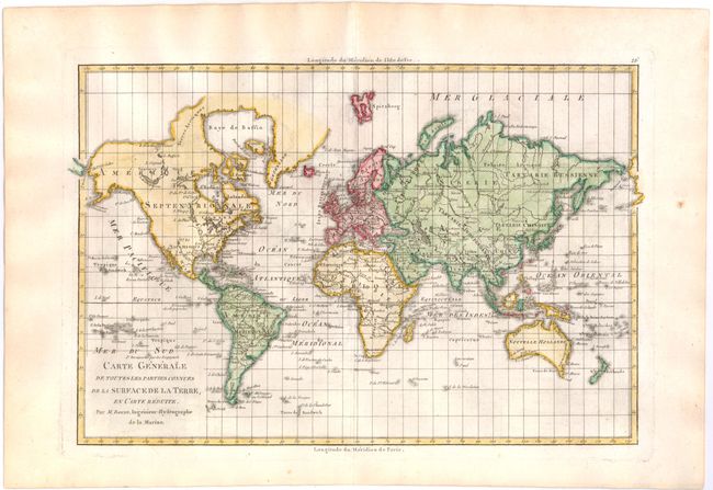 Carte Generale de Toutes les Parties Connues de la Surface de la Terre, en Carte Reduite