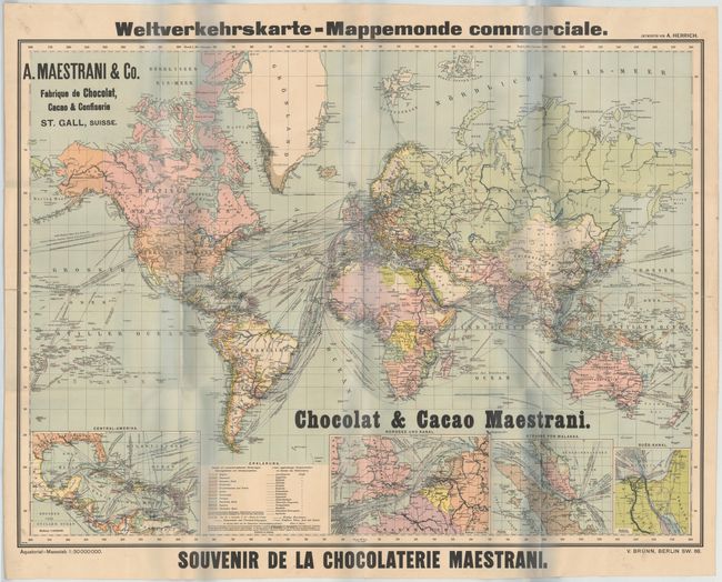 Weltverkehrskarte-Mappemonde Commerciale